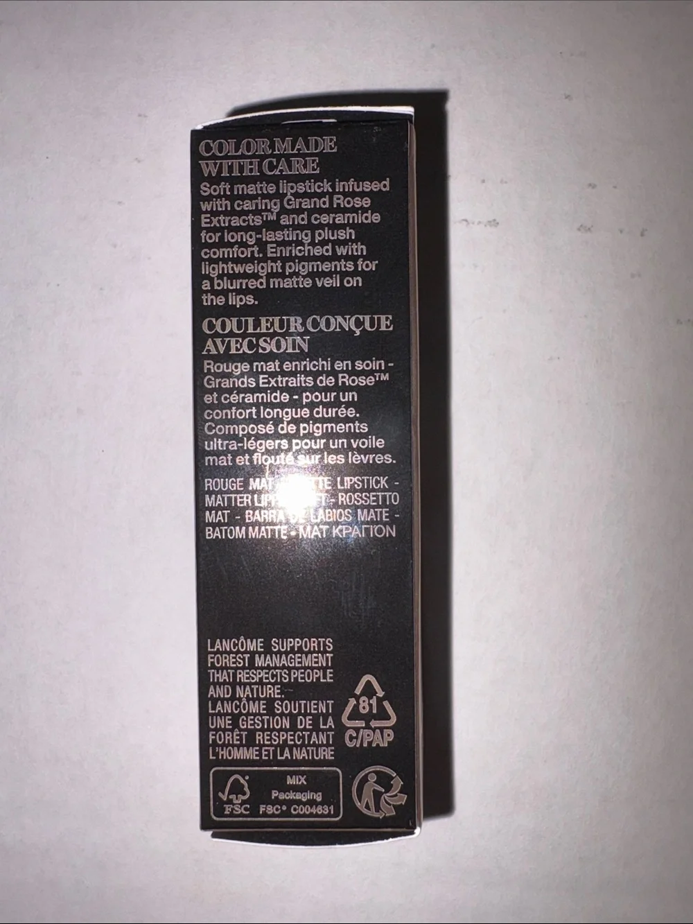 LANCÔME L'ABSOLU ROUGE INTIMATTE SOFT MATTE LIPSTICK 340-Lovers Whispers NIB